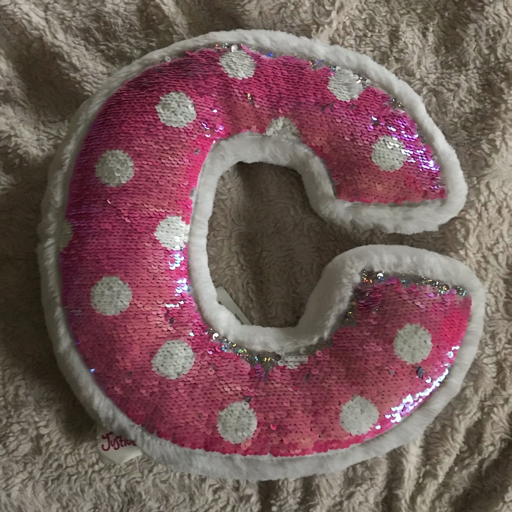 Sequinned C pillow from Justice
